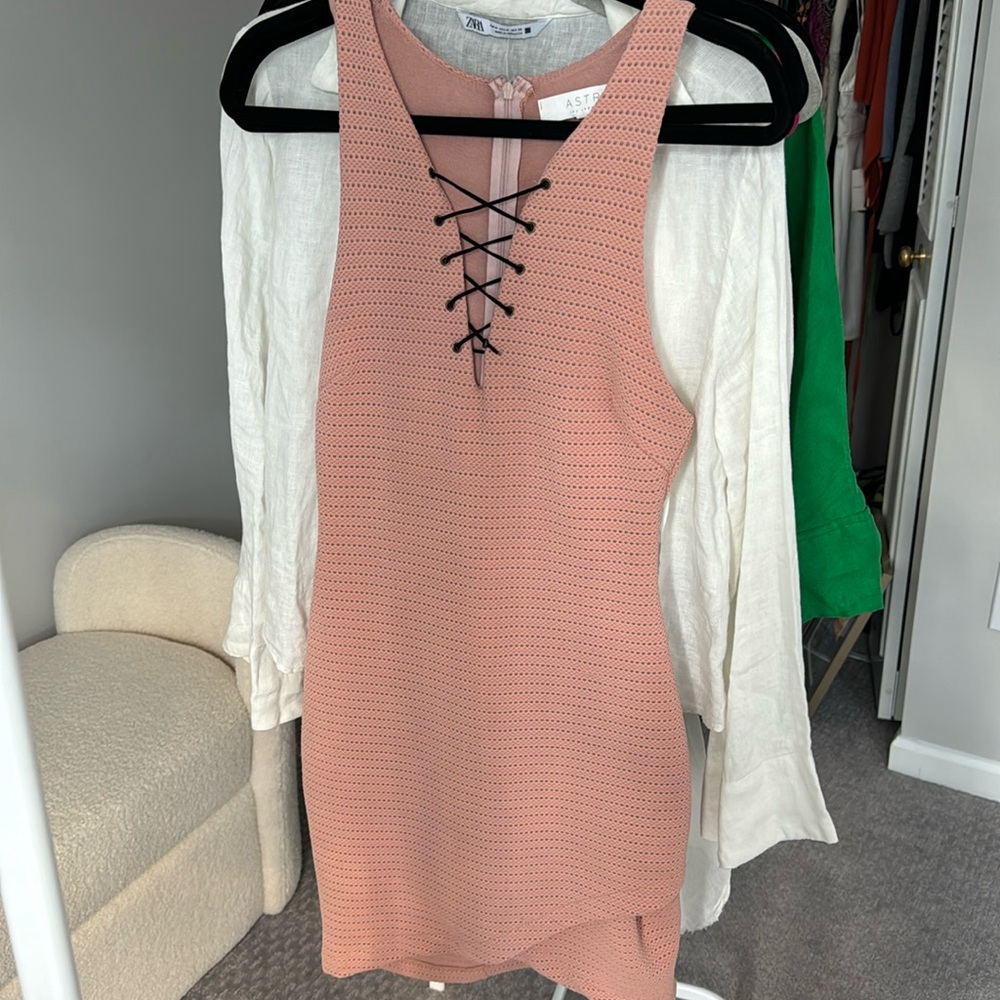 ASTR blush bodycon dress